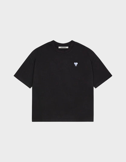 Front Heart / Black Boxy T-shirt - Counting Hearts