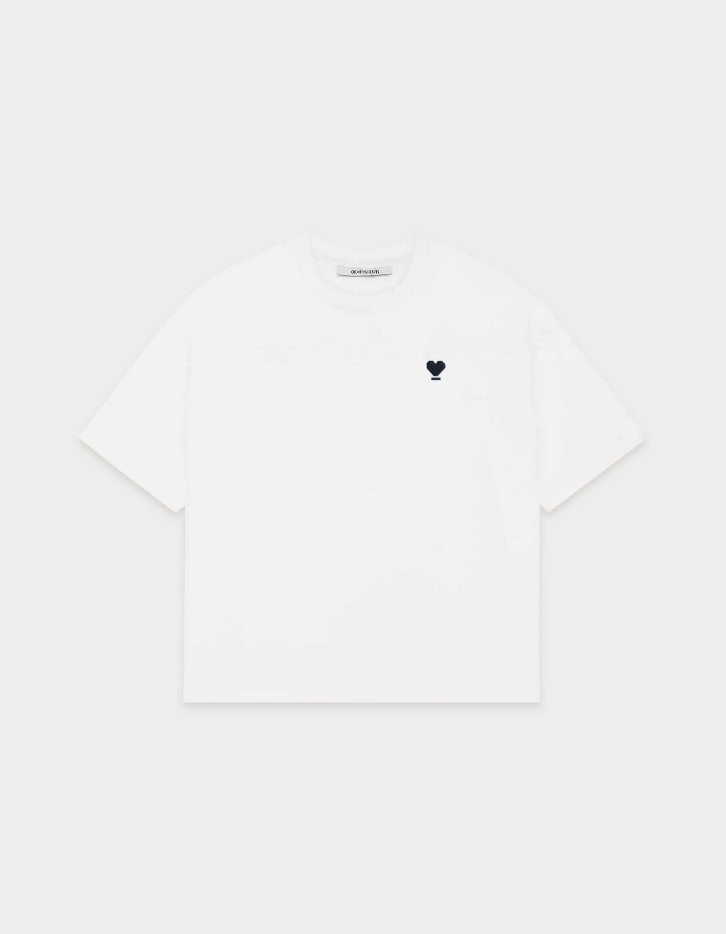 Front Heart / White Boxy T-shirt - Counting Hearts