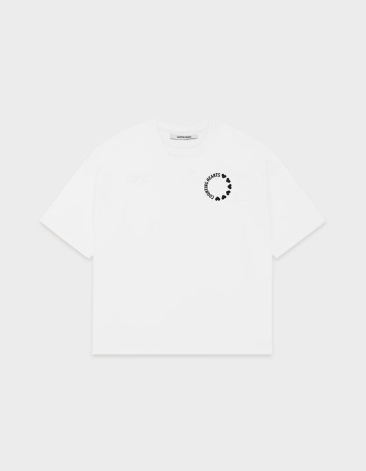 Heart Loop / White Boxy T-shirt - Counting Hearts