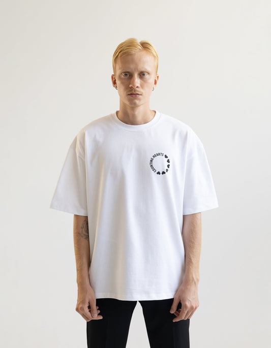 Heart Loop / White Boxy T-shirt - Counting Hearts